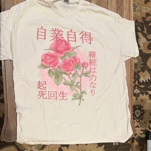 Fifth Sun Men's Kanji Flower Circle Short Sleeve Crew T-shirt